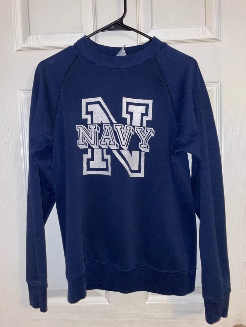 Soffe Navy Crewneck Sweatshirt with White 'Navy' Graphic
